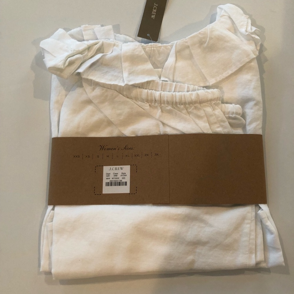 J Crew Linen Ruffle Pajama Set - Picture 4 of 6